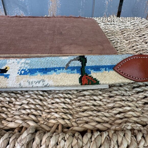 Itz A Stitch Hand-Stitched Needlepoint Belt Birds Of Florida's Beaches Sz 38 - Picture 9 of 14